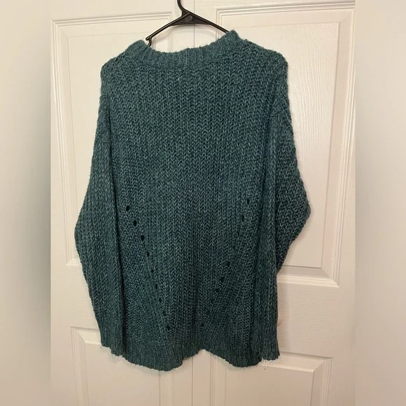 American Eagle Dark Forrest Emerald Green Slouchy Crew‎ Neck Sweater Size XS - Picture 5 of 6